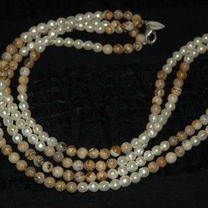 Coldwater Creek Picture jasper and Pearl Necklace